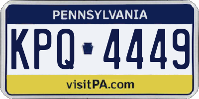 PA license plate KPQ4449
