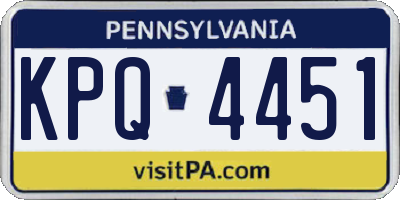 PA license plate KPQ4451