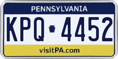 PA license plate KPQ4452