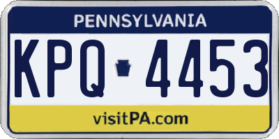 PA license plate KPQ4453
