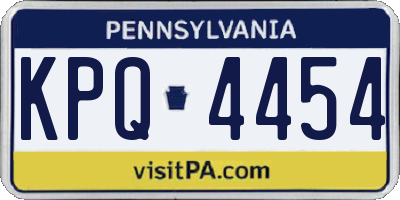 PA license plate KPQ4454
