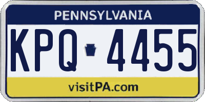 PA license plate KPQ4455