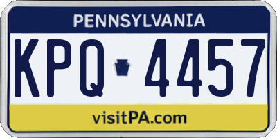 PA license plate KPQ4457
