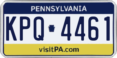 PA license plate KPQ4461