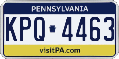 PA license plate KPQ4463