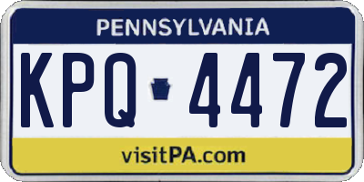 PA license plate KPQ4472