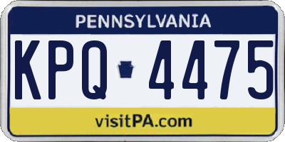 PA license plate KPQ4475