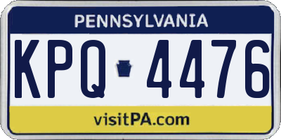 PA license plate KPQ4476