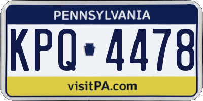 PA license plate KPQ4478
