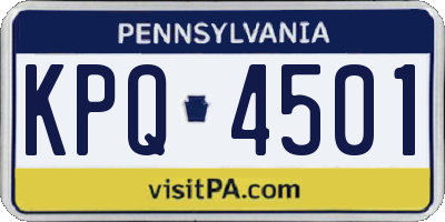 PA license plate KPQ4501