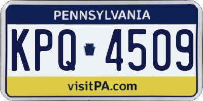 PA license plate KPQ4509
