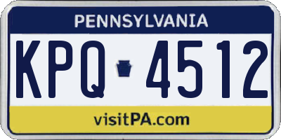 PA license plate KPQ4512