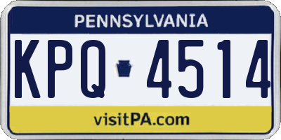 PA license plate KPQ4514
