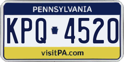 PA license plate KPQ4520