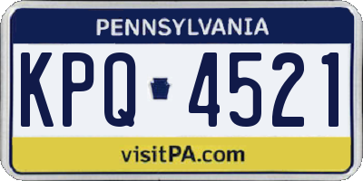 PA license plate KPQ4521
