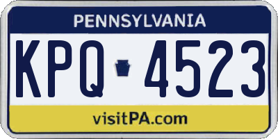 PA license plate KPQ4523