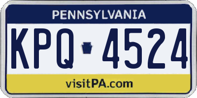 PA license plate KPQ4524