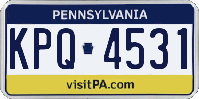 PA license plate KPQ4531
