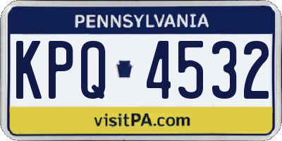 PA license plate KPQ4532
