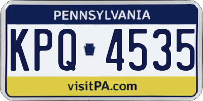 PA license plate KPQ4535