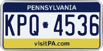 PA license plate KPQ4536