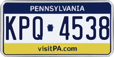 PA license plate KPQ4538