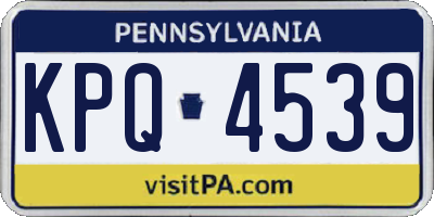 PA license plate KPQ4539