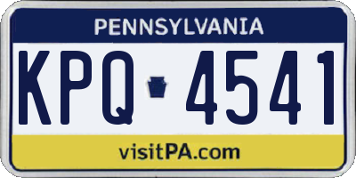 PA license plate KPQ4541