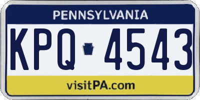 PA license plate KPQ4543