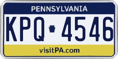 PA license plate KPQ4546