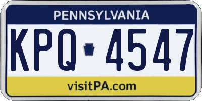 PA license plate KPQ4547
