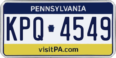 PA license plate KPQ4549