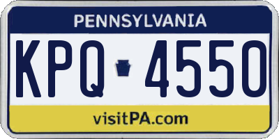 PA license plate KPQ4550