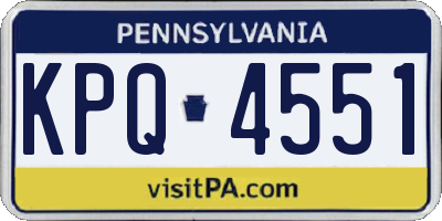 PA license plate KPQ4551