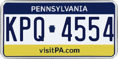 PA license plate KPQ4554