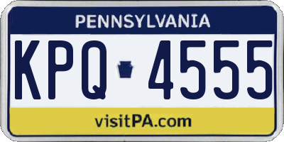 PA license plate KPQ4555
