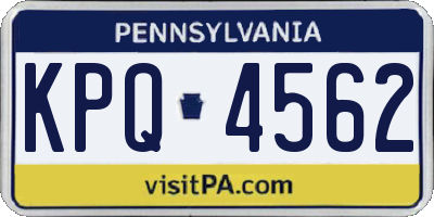 PA license plate KPQ4562