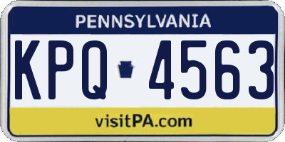 PA license plate KPQ4563