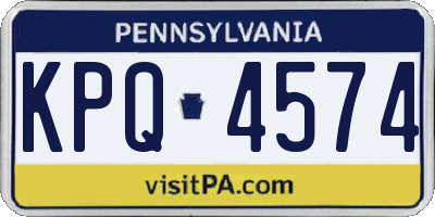 PA license plate KPQ4574