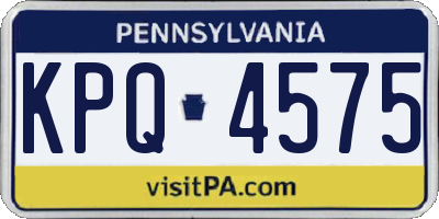 PA license plate KPQ4575