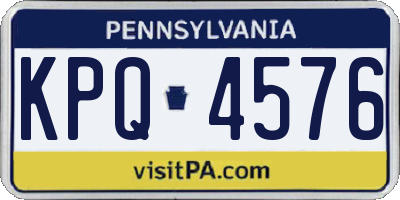 PA license plate KPQ4576