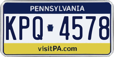 PA license plate KPQ4578