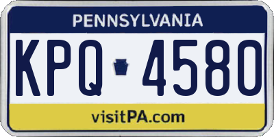 PA license plate KPQ4580