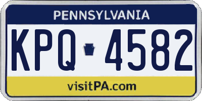 PA license plate KPQ4582