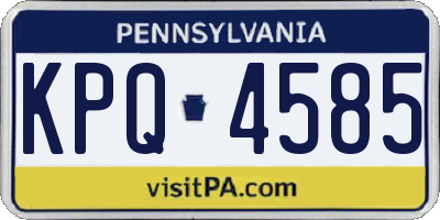 PA license plate KPQ4585