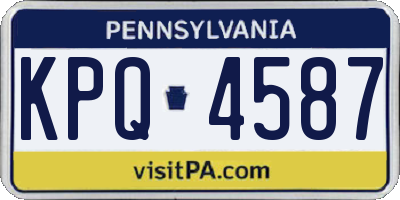 PA license plate KPQ4587
