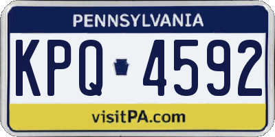 PA license plate KPQ4592