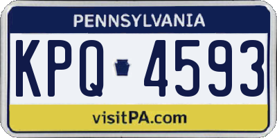 PA license plate KPQ4593