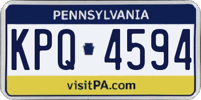 PA license plate KPQ4594
