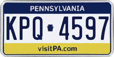 PA license plate KPQ4597